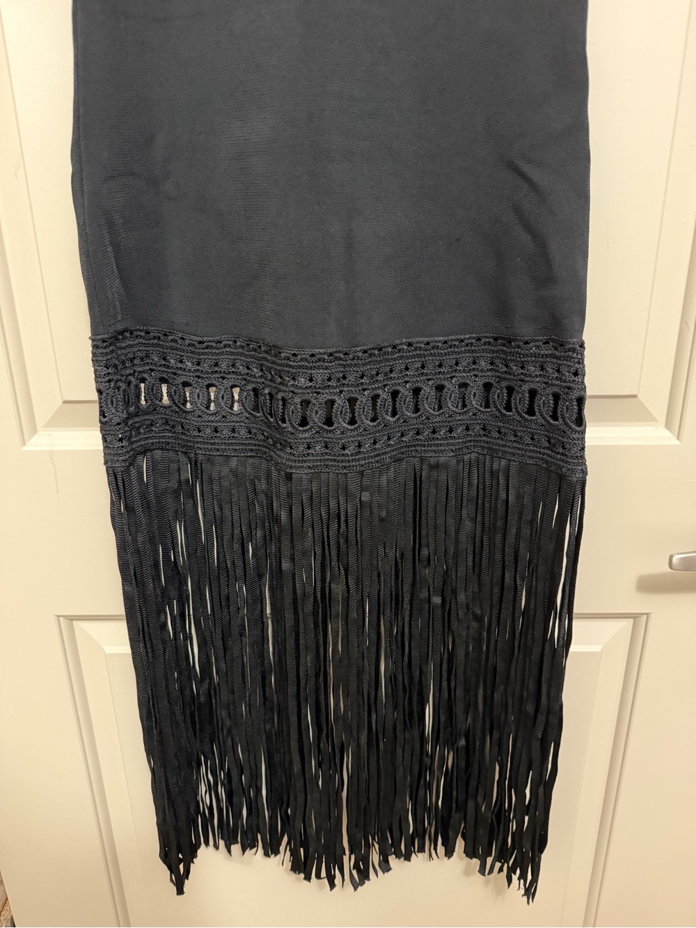 Sandro Black Sleeveless Crochet-Trim Mini Dress - Picture 2 of 9